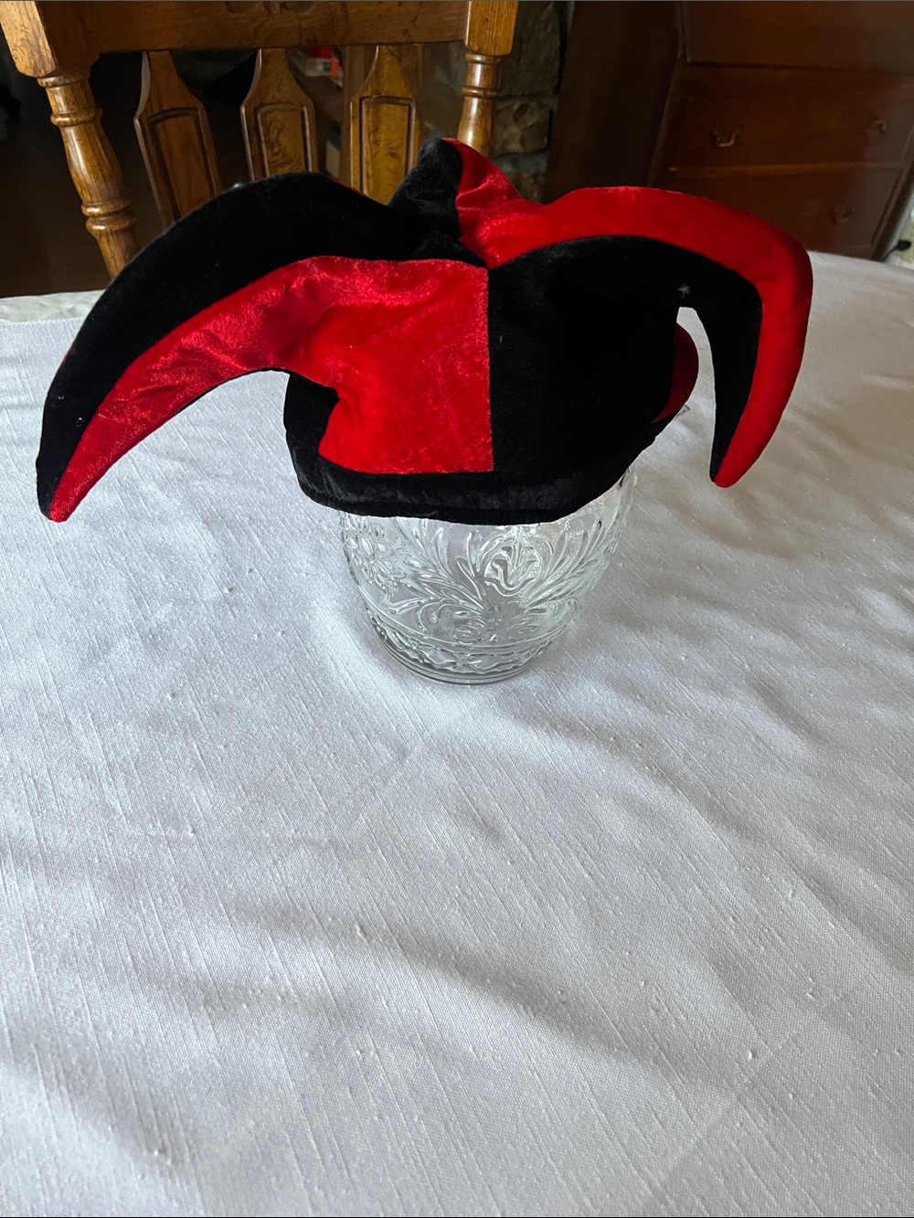 Kids Jester Hat Costume in Black and Red